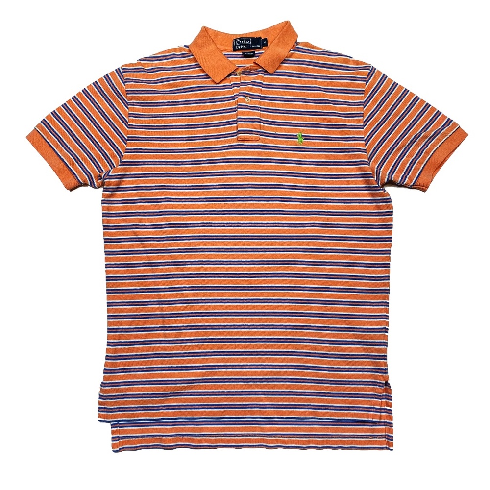 Orange/Blue * Striped Polo Ralph Lauren Classic Fit Polo Shirt - Sz M